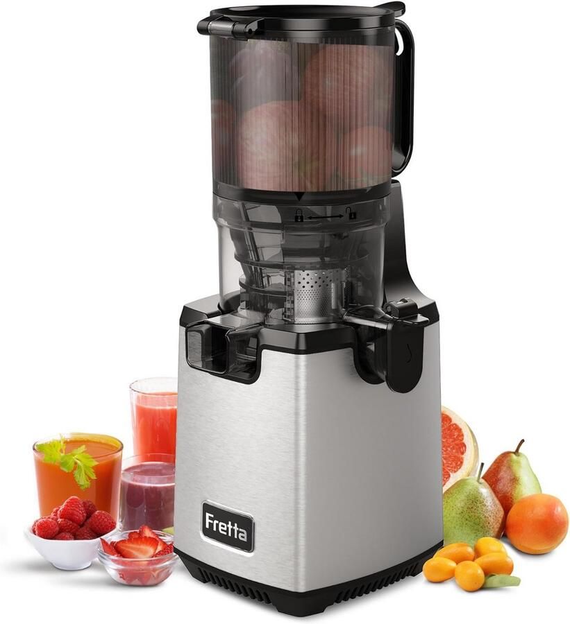 Slowjuicer met Grote Vulopening 120 mm Koudgeperst Sap uit Fruit en Groenten