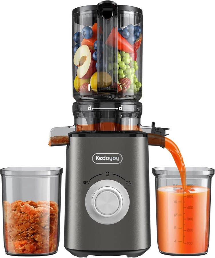 Slowjuicer met grote vulopening voor groenten en fruit gezonder leven