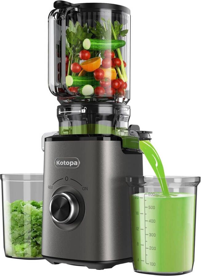 Slowjuicer met XL-vulopening en 800 ml sapcontainer voor gezonde sappen