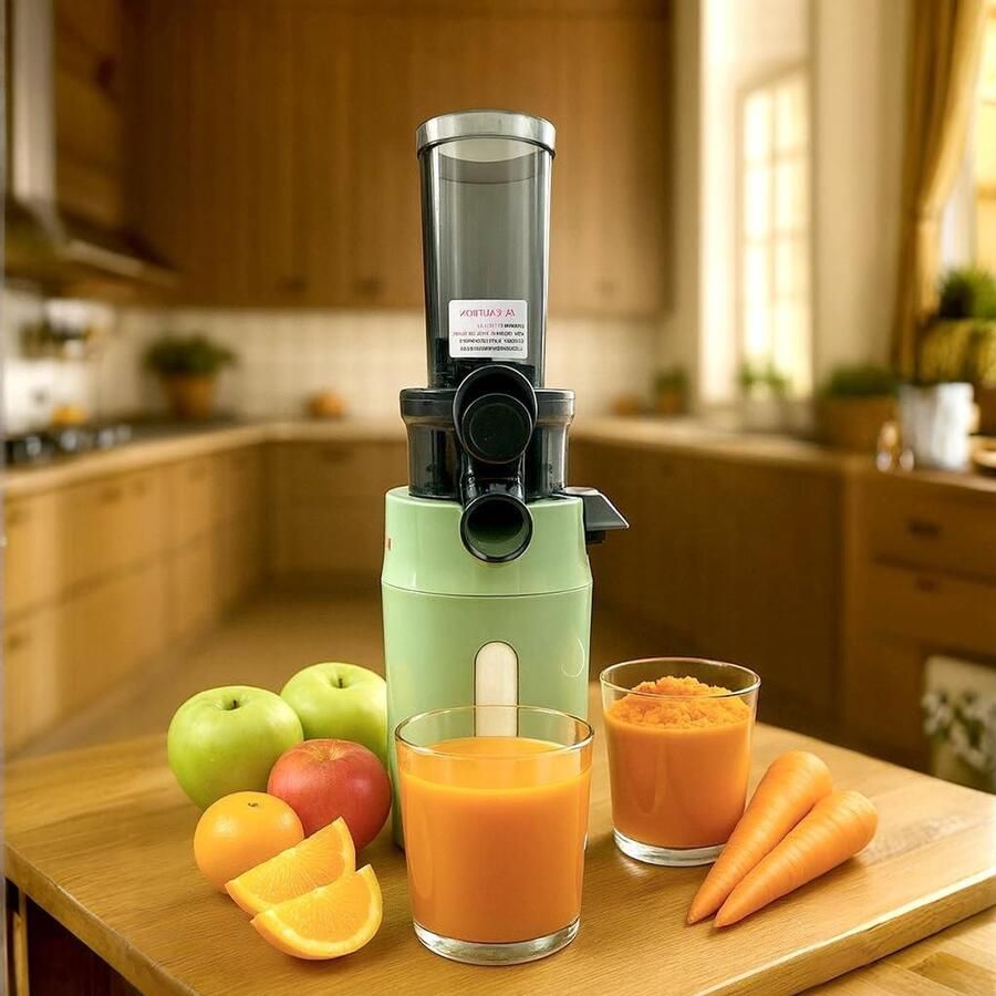 Slowjuicer Sapcentrifuge Gezond sap maken Enkele vijzel N.v.t. Zwart