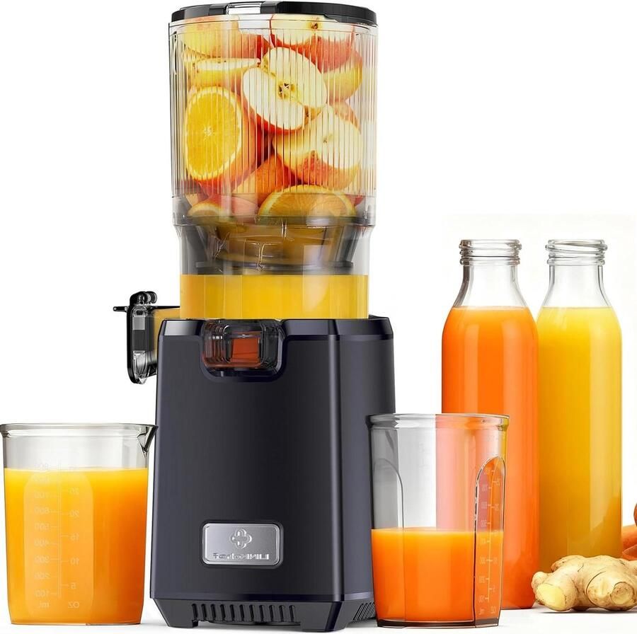 Slowjuicer Sapcentrifuge Gezond sap maken Hoge sapopbrengst Compact formaat Zwart