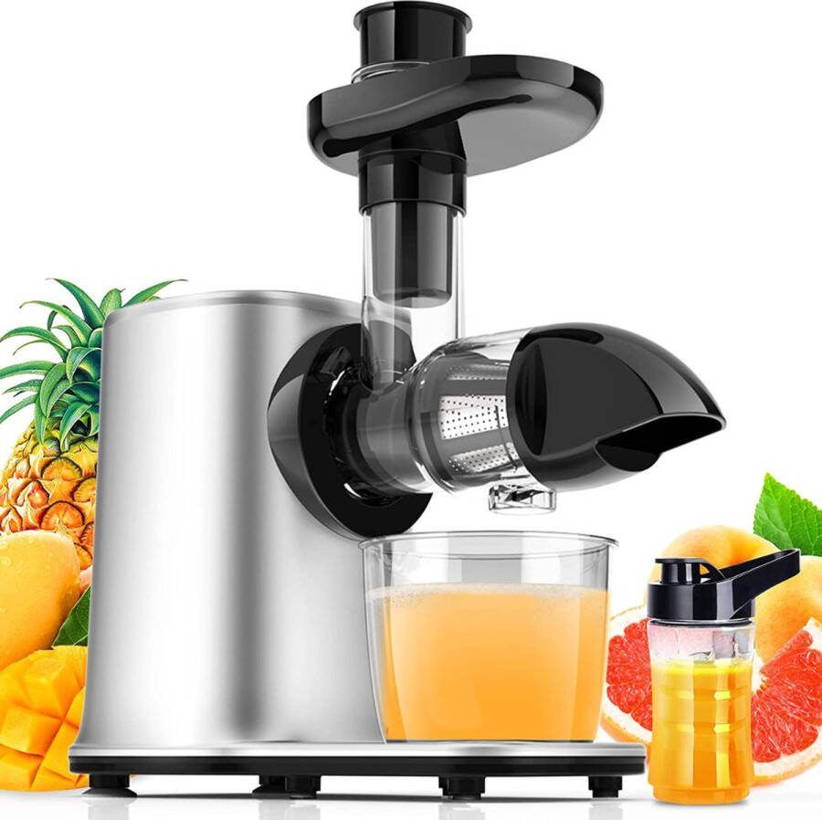 Onirique Slowjuicer Sapcentrifuge Groente en Fruit 2 Snelheden Omkeerfunctie Slow Juicer Sapkan & Reinigingsborstel