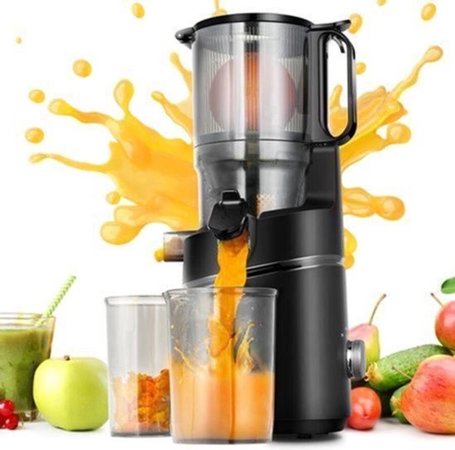 Slowjuicer – Sapmaker – Juicer – Sapcentrifuge Sappentap – Groentesapmachine – 1 8 Liter Inhoud – 250 Watt Motor Zilver
