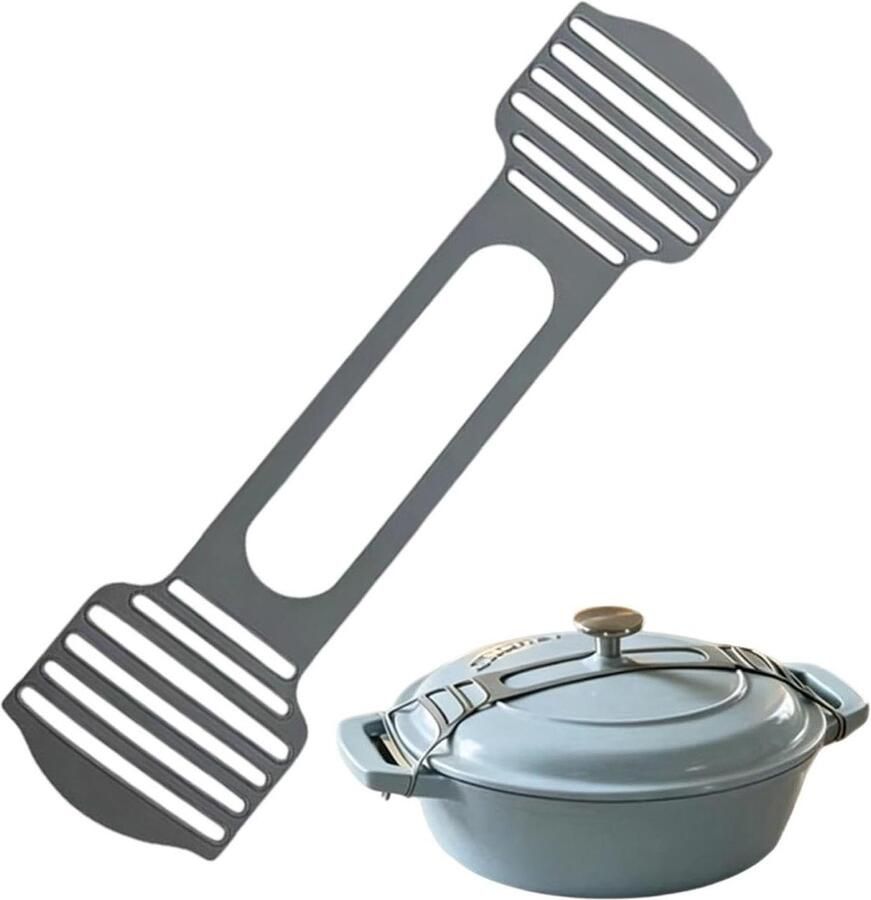Pot Deksel Band Keuken Accessoire Veilig Koken Hittebestendig Siliconen 31x8cm Grijs