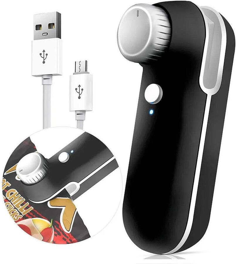 Sluitmachine USB oplaadbare mini-sluitmachine voor snackzakjes zwart