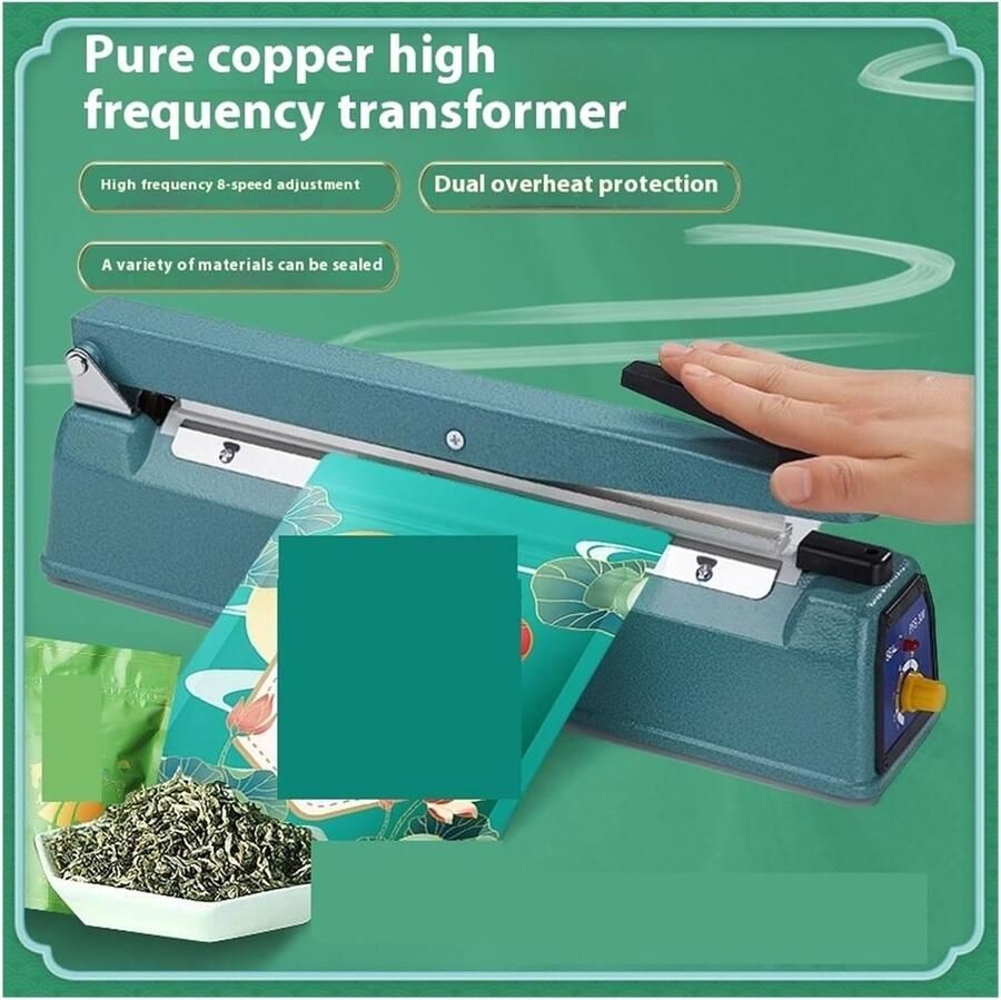 Sluitmachine Zakkensluiter Wikkel Sealer Verpakkingen Sluiten 8 Verstelbare Versnellingen 2.2 kg