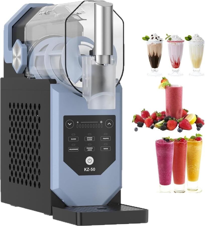 Slush Machine IJsmachine Drankenmaker Koude Dranken Maken Automatische Reiniging 2L Capaciteit Zwart Blauw