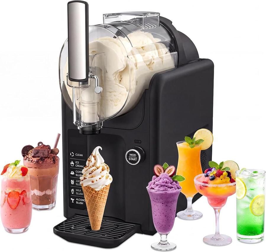 Slush-machine met 6 programma's compact eenvoudig te gebruiken geniet van verfrissende slush ShopVlot