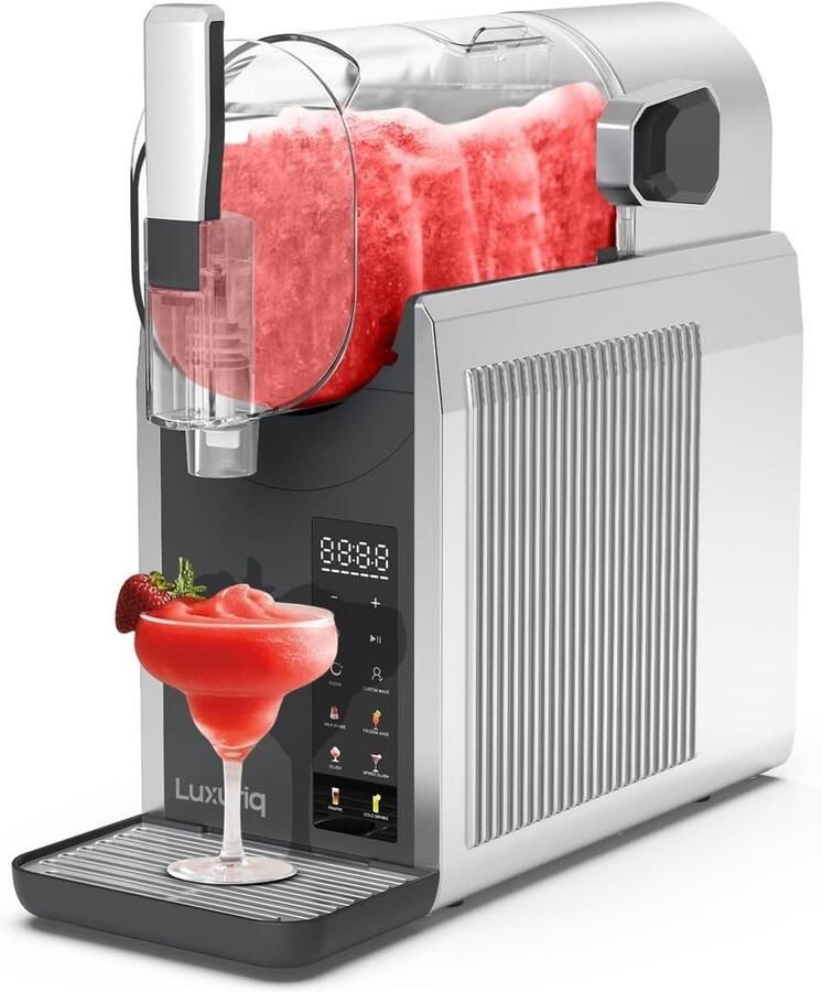 Slush Maker IJsdessert Machine Zomerse Drankjes Maken 7 Programma's Zelfreinigend 2 Liter Capaciteit Zilver Grijs