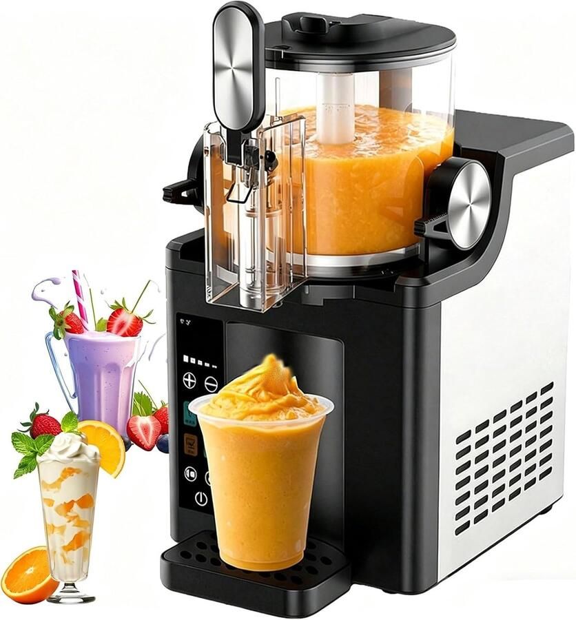 Slushie Machine IJsmachine Drankmaker Zelf Drankjes Maken Zelfreinigend Snelkoel 2 Liter Capaciteit Zwart