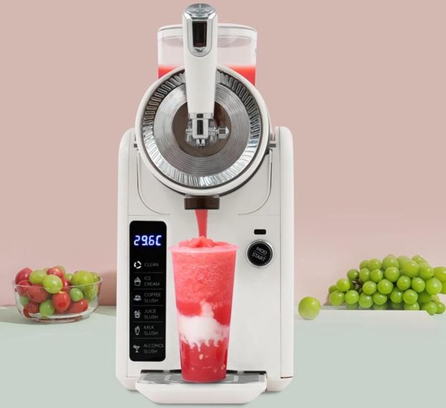 Slushmachine 185W Vermogen 1.8L Inhoud RVS Behuizing Beige Kleur Tafelblad Ijsmachine Voor Restaurants En Thuisgebruik