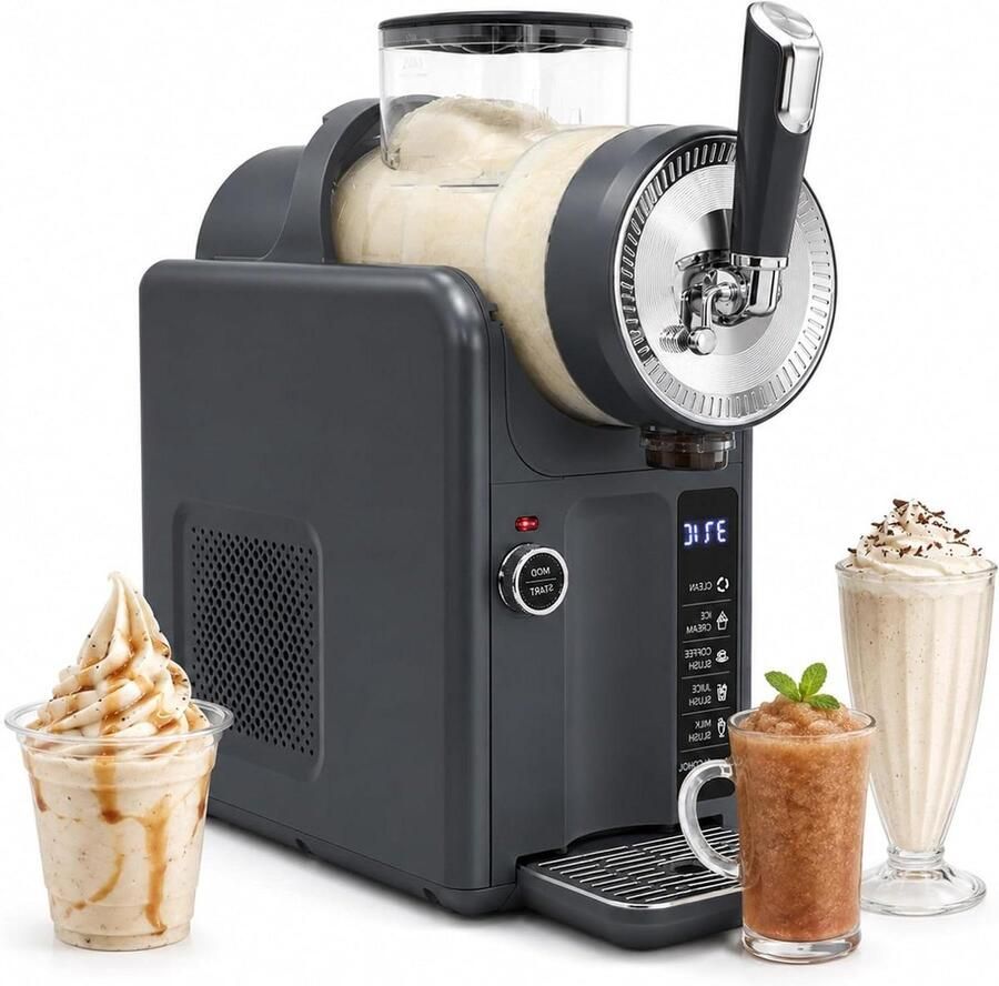 Slushmachine 5-In-1 IJsdrankmaker Drankjes Maken Geen Ijs Nodig 2 Liter Zwart