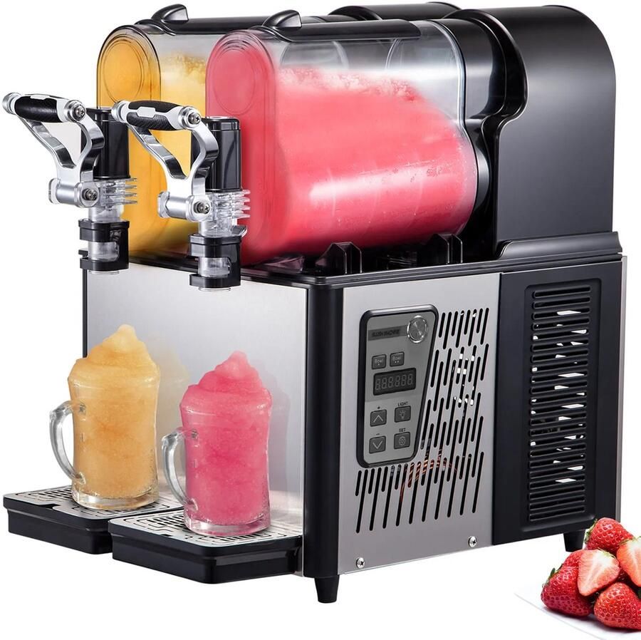 Slushmachine Commercieel 3 L X 2 Tank 340 W Vermogen Bevroren Drank Machine Temperatuur Behoud Ijsmachine