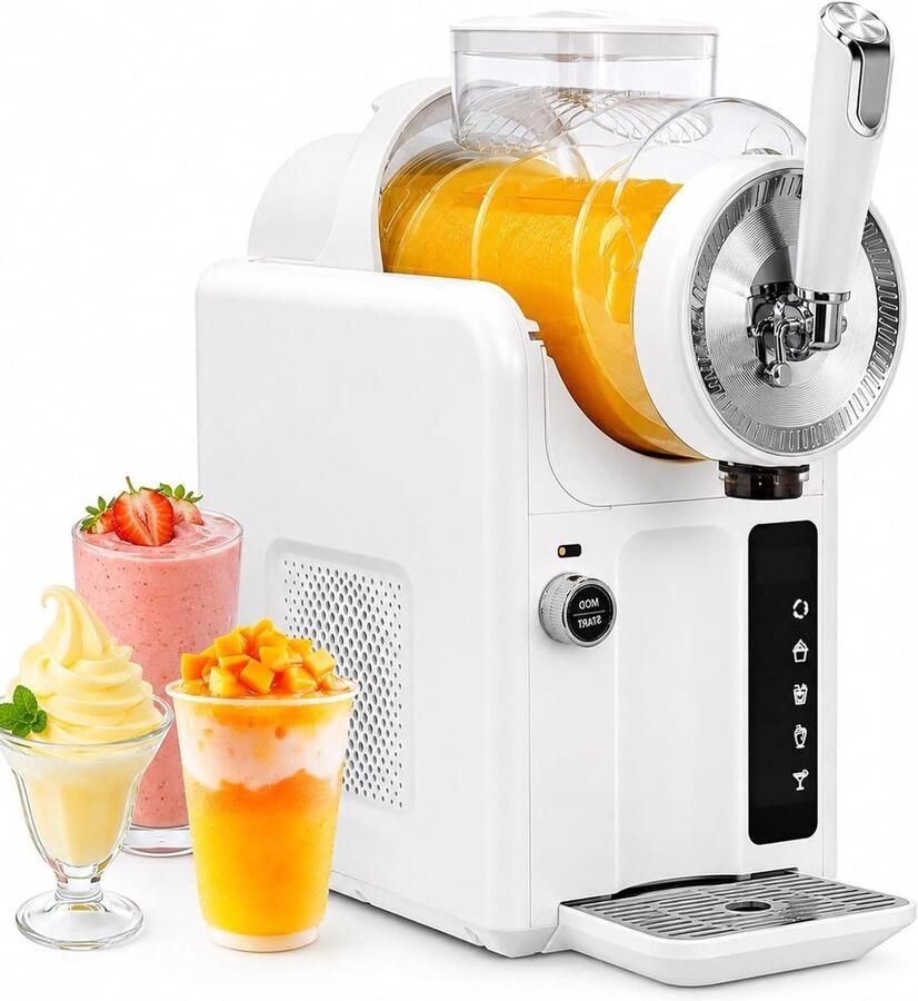 Slushmachine IJsmachine Drankjesmaker Zelf Slush Maken 5-In-1 Zelfreinigend 2 Liter Wit