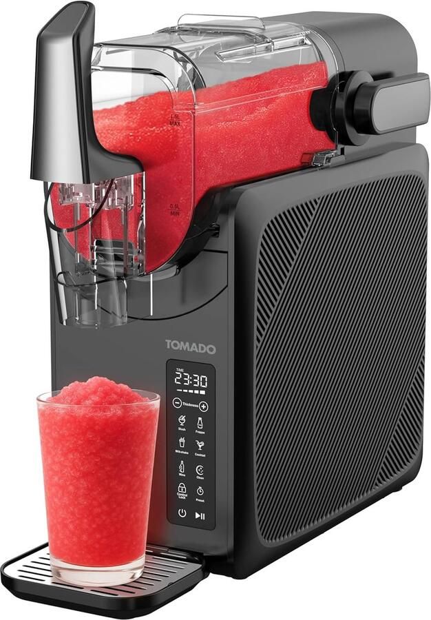 Slushmachine IJsmachine Frozen Drankjes Maken Krachtige Compressor 1.5 Liter Inhoud Zwart