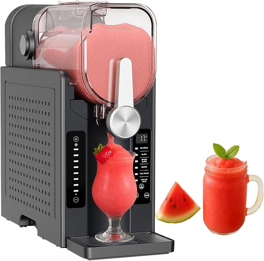 Slushmachine voor thuis Softijsmachine bevroren drankjes Zomerse feesten thuis IJsvrije 360° vriestechnologie 16 liter reservoir
