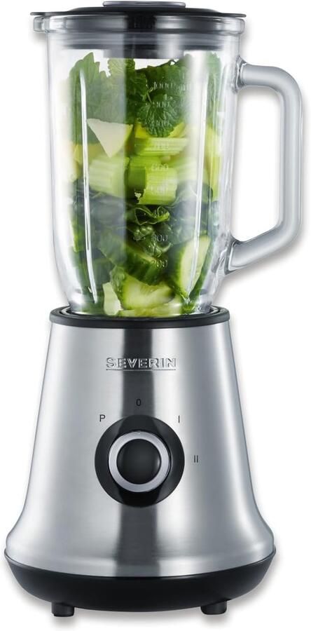 SM 3734 Staande mixer met 1 0 l glazen blender mixer met 2 standen en pulse-functie krachtige keukenmixer met roestvrijstalen mes ca. 500 W roestvrij staal zwart