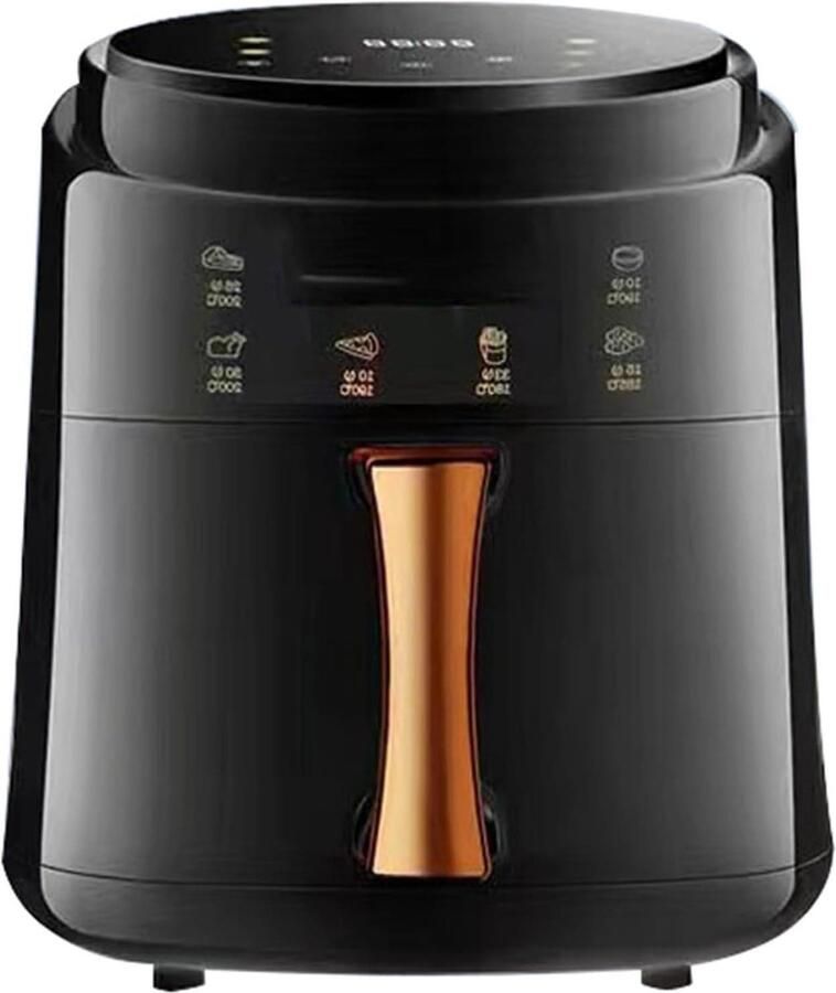 Small Airfryer Compact Airfryer Oven 30 minutes timer and adjustable temperature control for healthy oil-free cooking 1500W White Black.(Black) (Black 8L) Stabilize