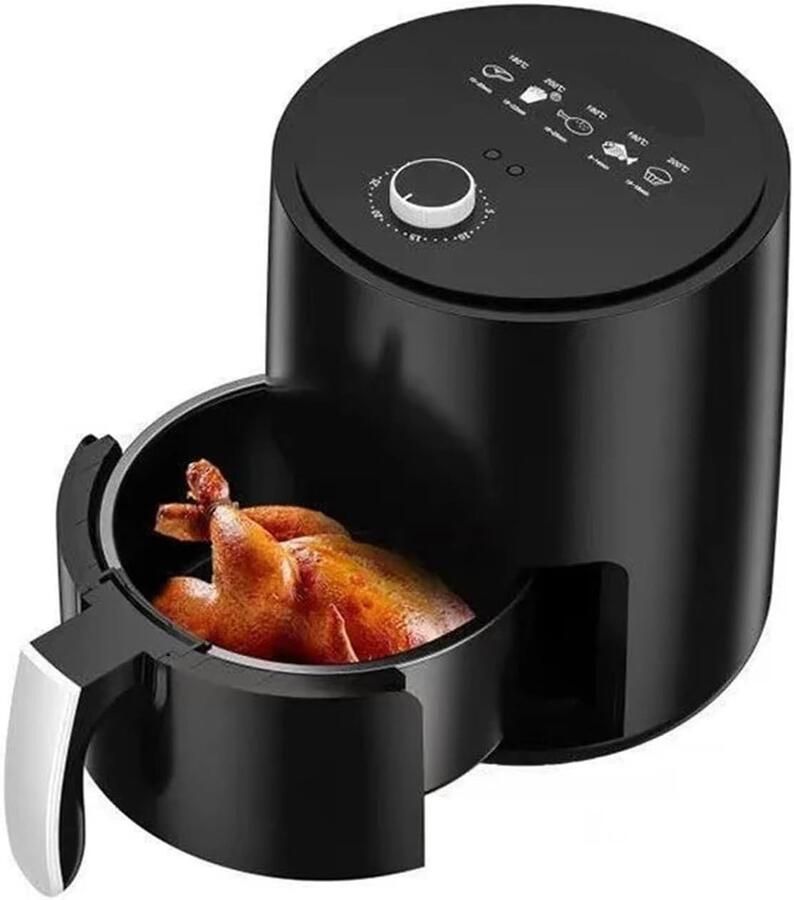 Smart Airfryer Olievrije Frituurpan Gezond Koken 360° Bakken 3.2L Capaciteit Zwart