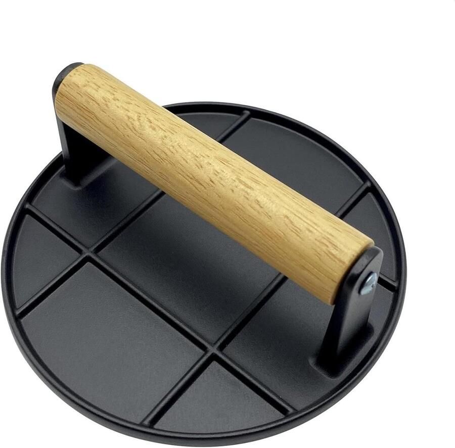 Smash Burger Pers Hamburger Smasher Steaks Grillen Gelijkmatig Verdeeld Gewicht 17 cm Zilver