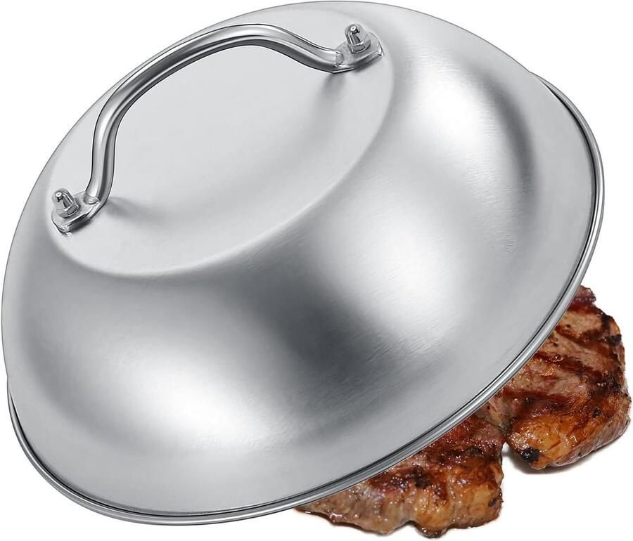 Smash Burger Press Hamburger Dome Burgers Grillen Roestvrij Staal 23 cm Zilver