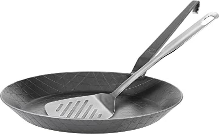 Smeedijzeren Braadpan Ø 28 cm met Haaksteel Perfect voor Inductie Gas en Elektrische Fornuizen