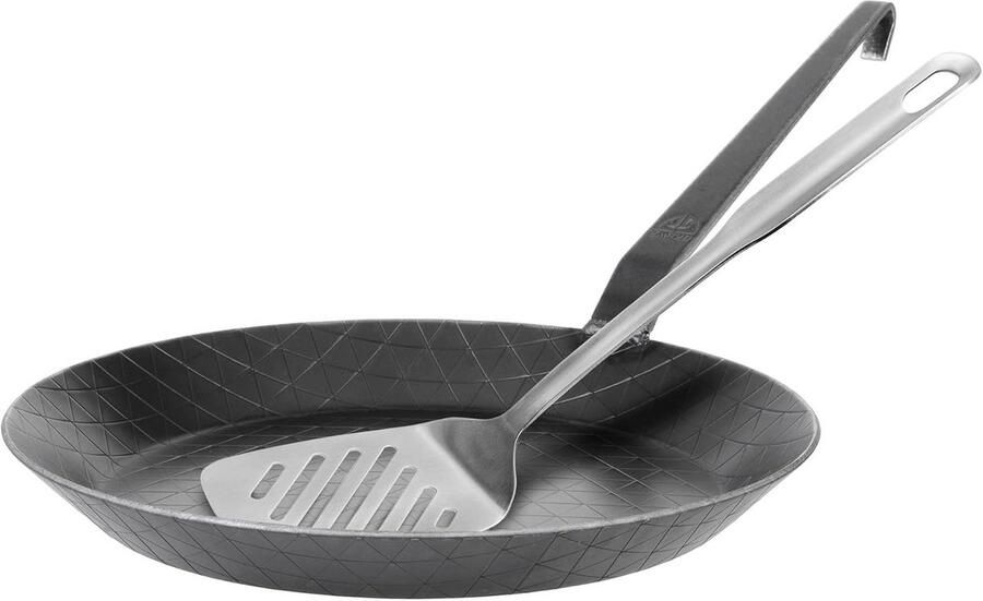 Smeedijzeren Braadpan Ø 28 cm met Haaksteel Perfect voor Inductie Gas en Elektrische Fornuizen
