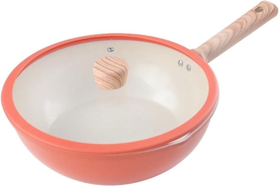 Smeedijzeren Koekenpan Gietijzeren Pan Gezond Koken Snel Gelijkmatig Verwarmen 33 cm Oranje