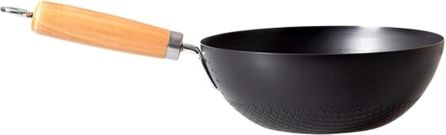 Smeedijzeren Wok Kleine Koekenpan Persoonlijk Koken Ongecoat Chemisch Vrij 20 cm Zwart