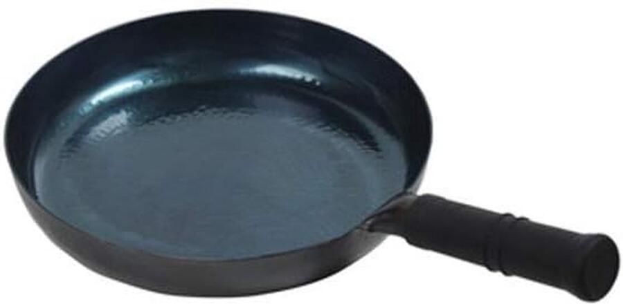 Smeedijzeren Wok Koekenpan Gezond Koken Gelijkmatige Hitteverdeling 30 cm Zwart