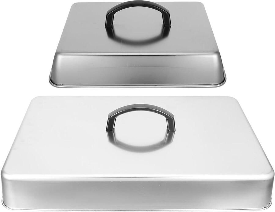 Smeltkoepel voor Kaas Grilldeksel Bakplaat Kaas Smelten Gelijkmatige Warmte 43.5 x 28.3 cm Zilver