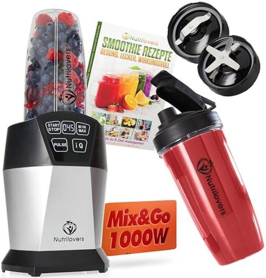Smoothie Maker Mix & Go 1000 Watt Mini Mixer met Auto-IQ en BPA-vrij