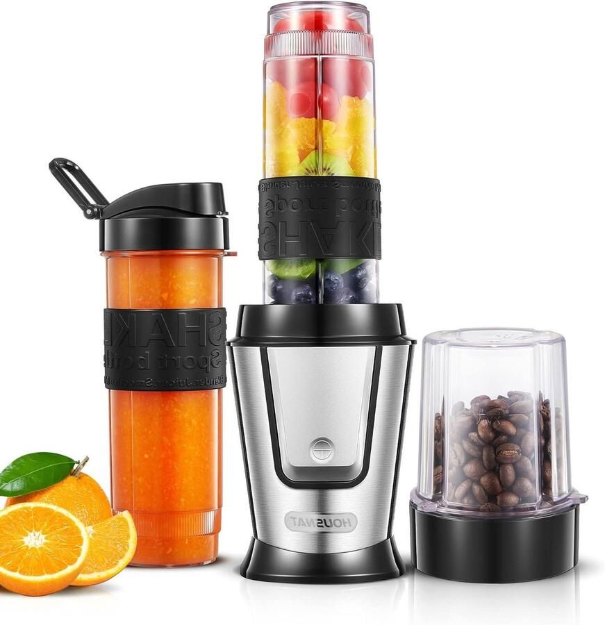 Smoothie Maker Mixer To Go Gezonde Drankjes Maken Krachtige 500W Motor 2 Flessen 570ml RVS