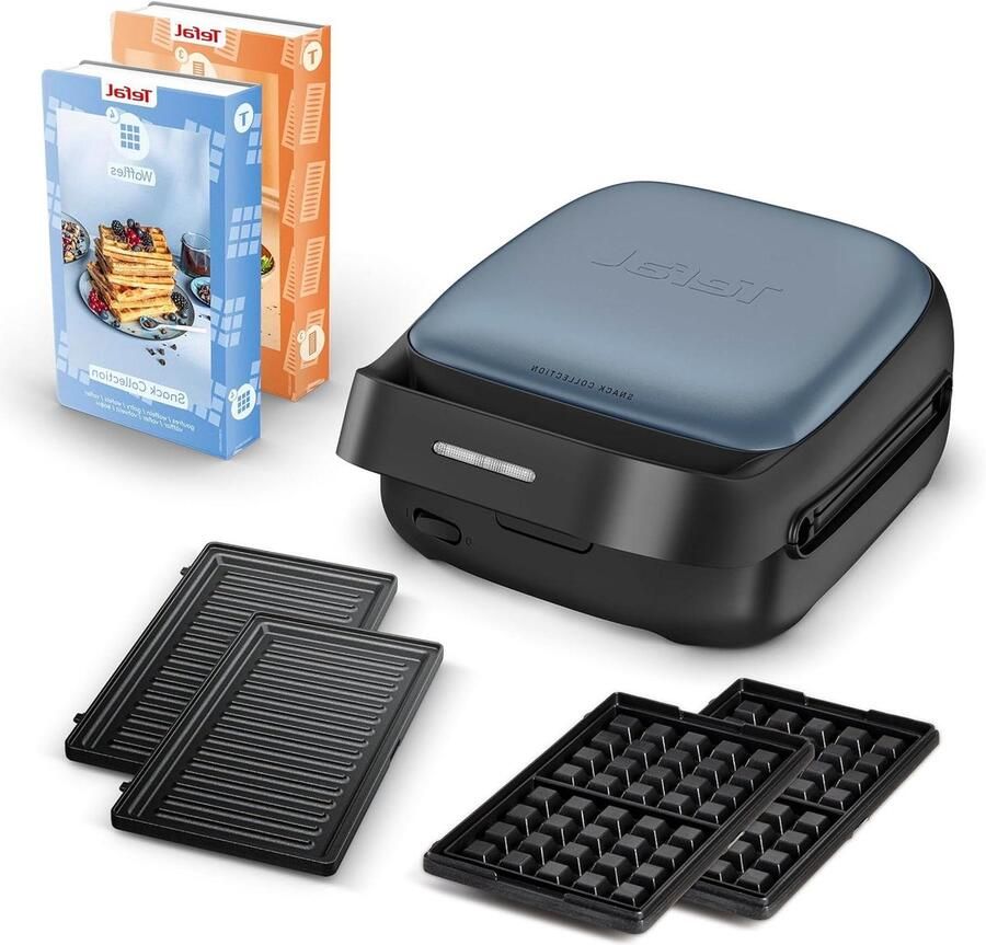 Snackmaker Wafel Tosti Apparaat Snacks Maken 20 Platen Sets 700 Watt Aqua