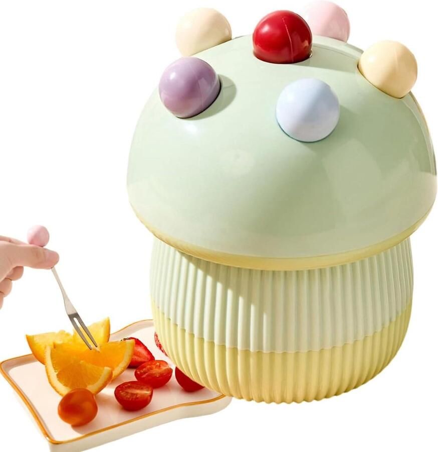 Snackvorken Paddenstoel Taartvorkjes Dessertvorkjes Desserts Serveren Met Organizerstandaard 6 Stuks Groen