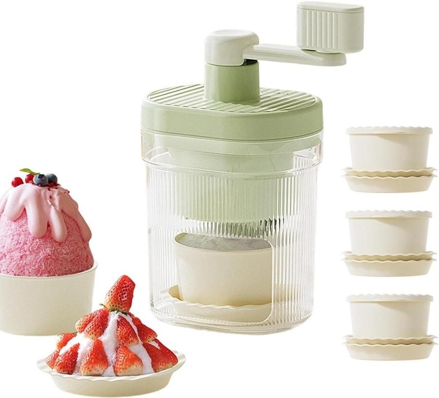 Sneeuwijsmachine IJsmachine Kegelmaker Desserts Maken Roestvrijstalen Snijders 24 x 14 x 14 cm Wit