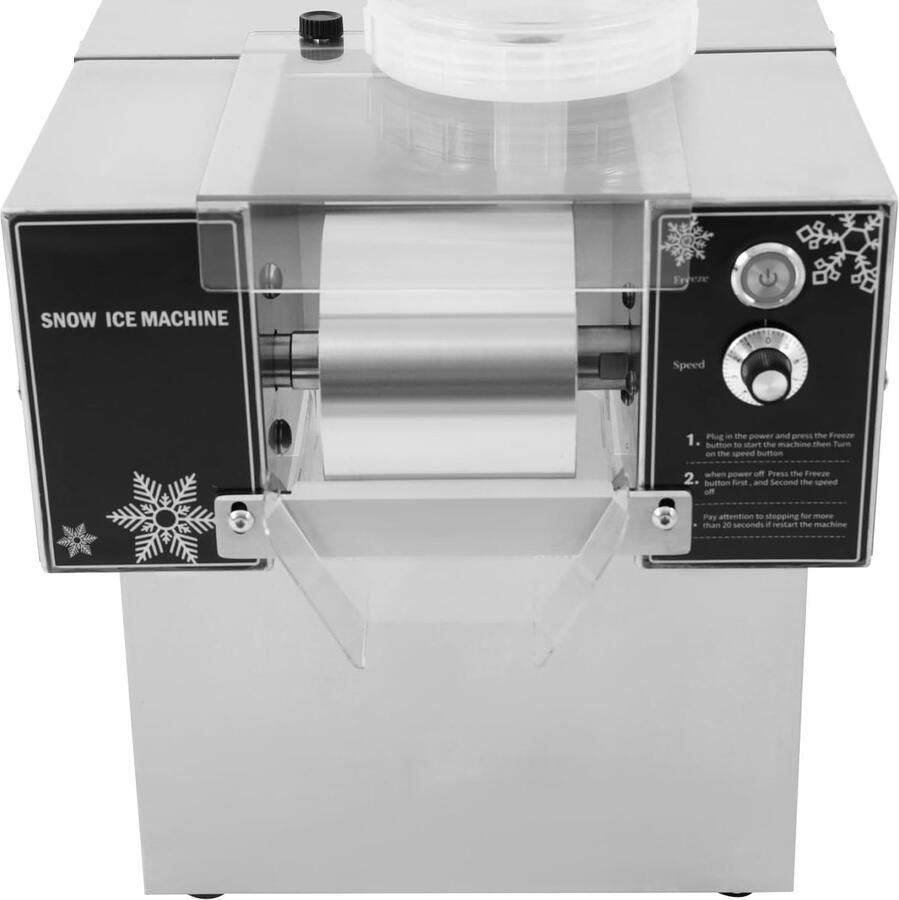 Sneeuwvlokken Ijsmachine Softijsmachine Smoothie Maker Commercieel Gebruik Krachtige Luchtkoeling 29x48.5x34 cm Zilver Zwart