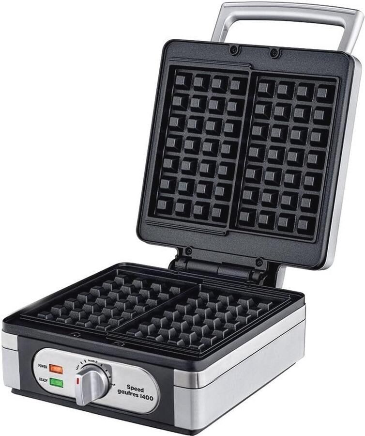 Snel Wafelijzer voor Echte Belgische Wafels 1400 W Rechthoekig en Knapperig