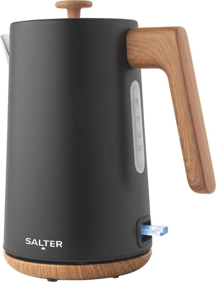Snelkokende 1.7L Waterkoker 3KW Snoerloos 360° Basis Kalkfilter Droogkooksensor Automatische Uitschakeling Waterniveau-indicator Matte Zwart