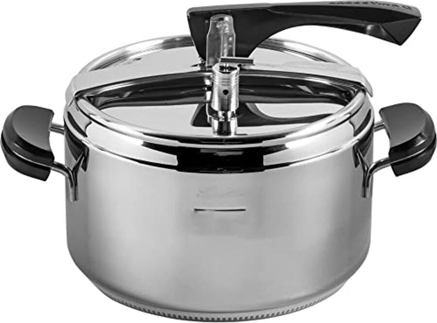 Snelkookpan 22 cm van metaal en staal voor snelle en gemakkelijke bereidingen