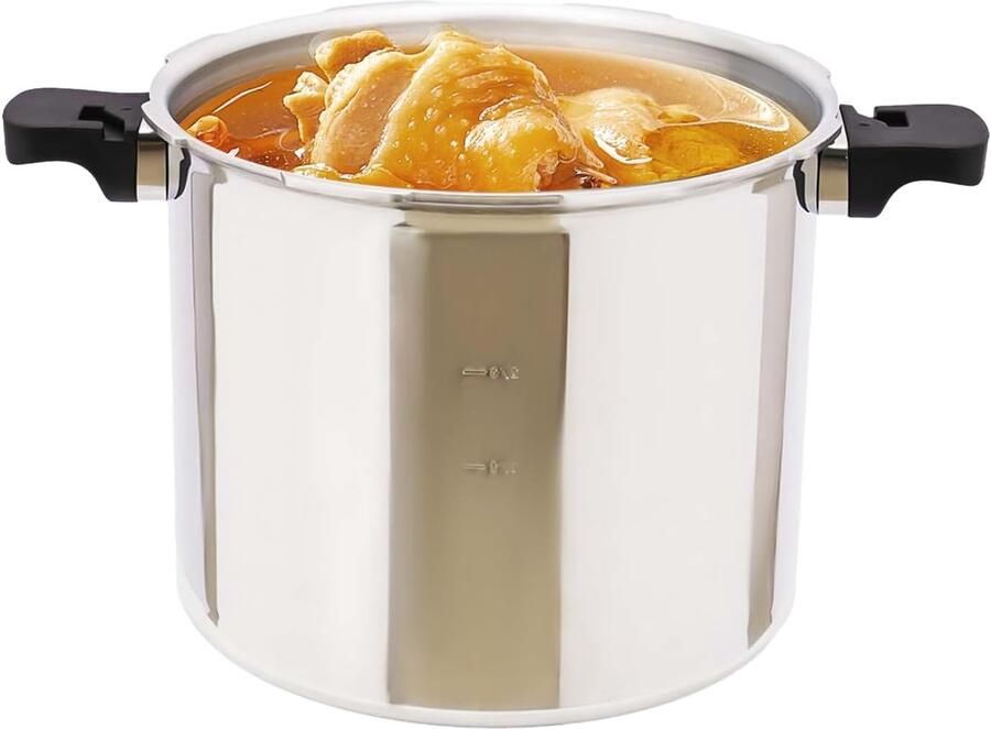 Snelkookpan 22 liter Drukkookpan Aluminium Snel Koken Explosiebestendig Ontwerp 32x32x37 cm Zilver