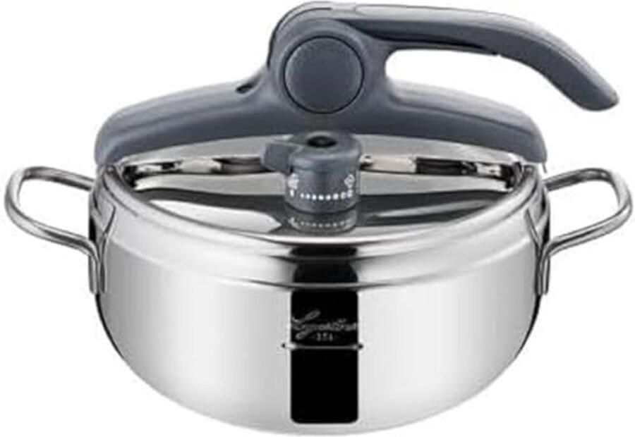 Snelkookpan 3 5 l RVS met Inductie en Gas Ø 22 cm Eenvoudig Te Openen 3-laagse Bodem