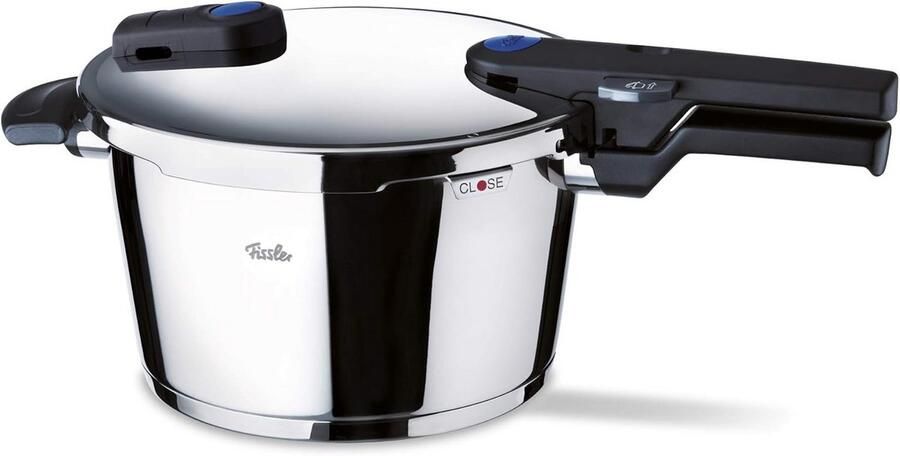 Snelkookpan Roestvrij Staal Drukpan Kookpan Snel Koken 2 Kookstanden 3.5 Liter 22 cm Metallic