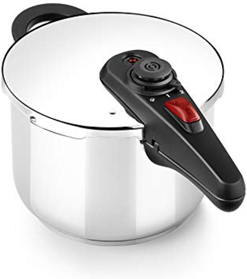 Snelkookpan 4 liter van roestvrij staal 18 10 voor alle keuken-types en inductiekookplaten