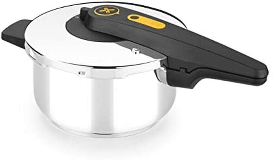 Snelkookpan 4 liter van roestvrij staal met 2 kookprogramma's en openingsvergrendelingssysteem