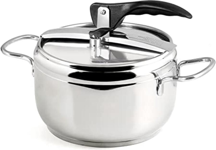 Snelkookpan 5 liter roestvrij staal voor alle warmtebronnen