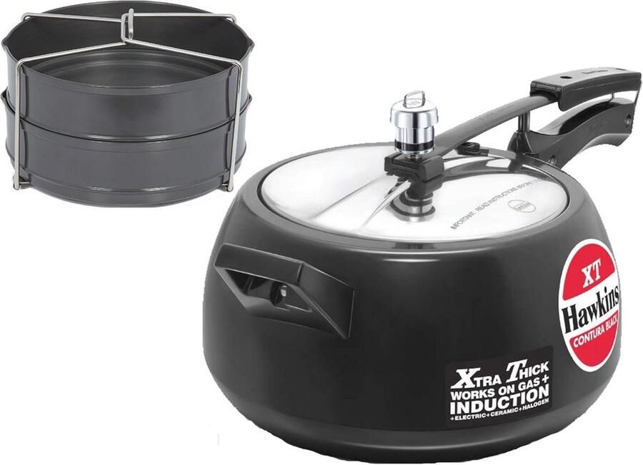 Snelkookpan 5 Ltr met Hard Geanodiseerd Lichaam en Separatoren