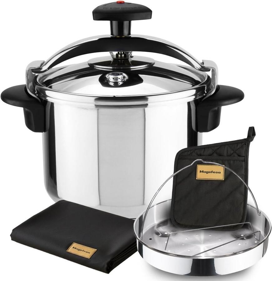 Snelkookpan 6 Liter Roestvrij Staal 18 10 Inclusief Stoommand Geschikt voor Alle Warmtebronnen Inclusief Inductie