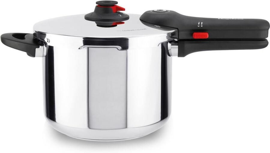 Snelkookpan 6 Liter Roestvrij Staal Geschikt voor Alle Warmtebronnen Inclusief Inductie