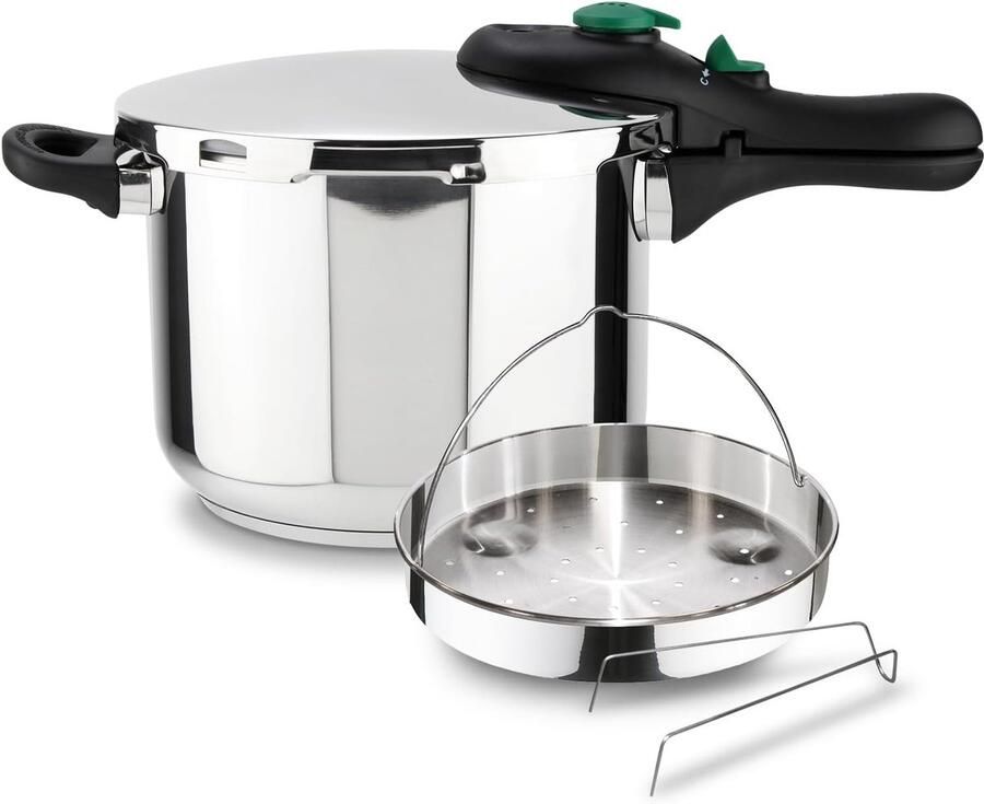Snelkookpan Drukpan Kookpan Snel Koken 5 Veiligheidssystemen 6 Liter Zilver